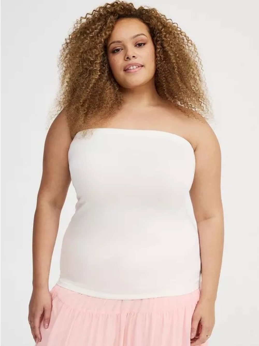 torrid White Strapless Seamless Bandeau Tube Top